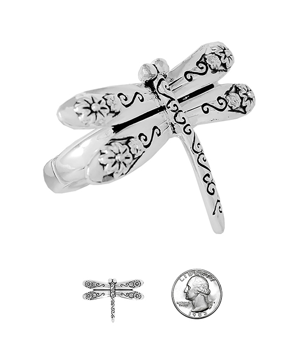 GARDEN THEME STRETCH RING - DRAGONFLY