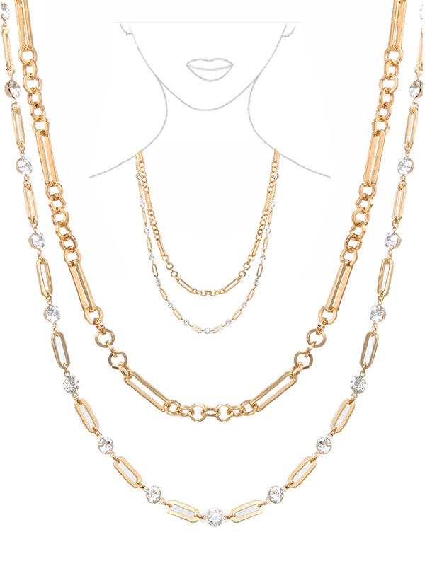 DOUBLE LAYER METAL CHAIN NECKLACE