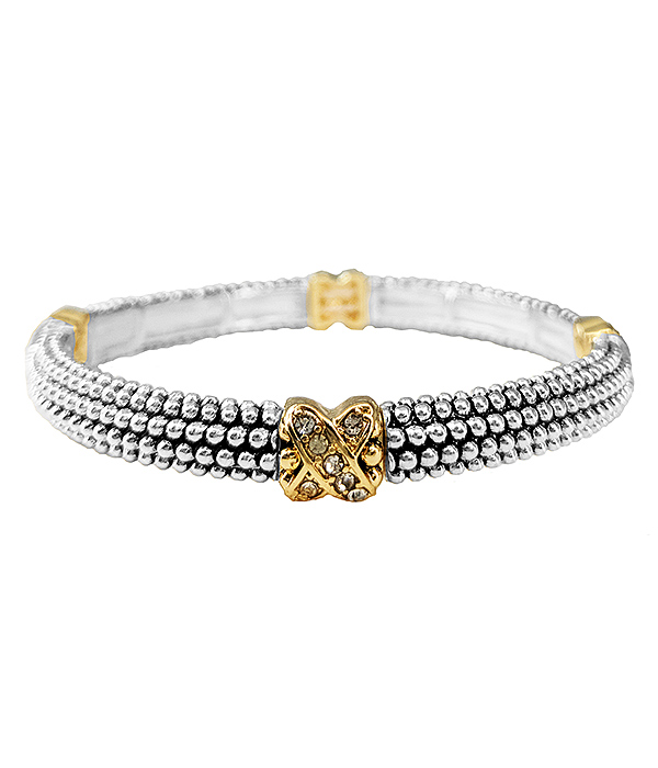 Designer textured stretch bracelet