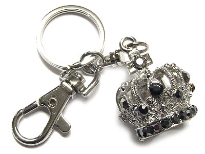 Crystal crown key holder charm