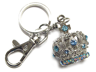Crystal crown key holder charm