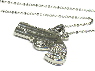 Crystal pistol necklace