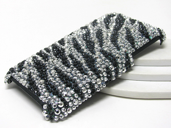 Zebra pattern glittering cellphone case - hard case for apple iphone 3g or 3gs