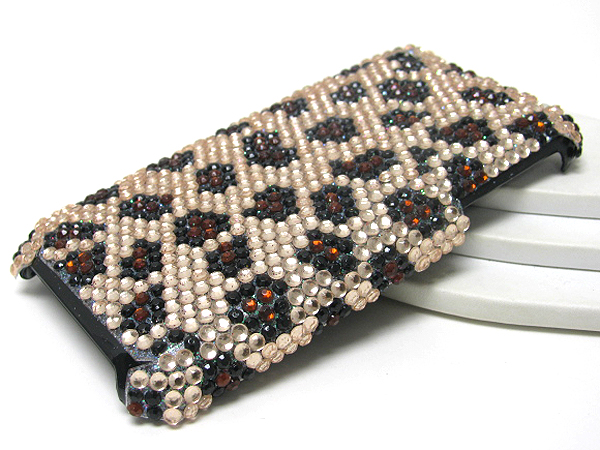 Leopard pattern glittering cellphone case - hard case for apple iphone 3g or 3gs
