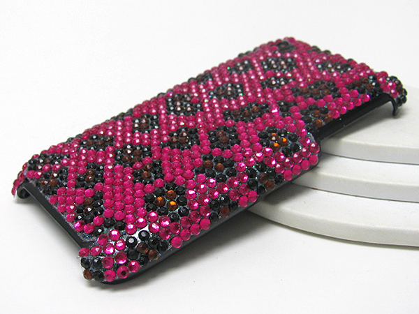 Leopard pattern glittering cellphone case - hard case for apple iphone 3g or 3gs