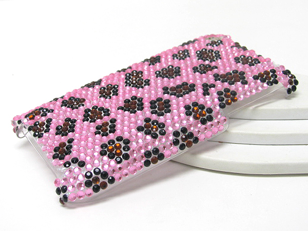 Leopard pattern glittering cellphone case - hard case for apple iphone 3g or 3gs