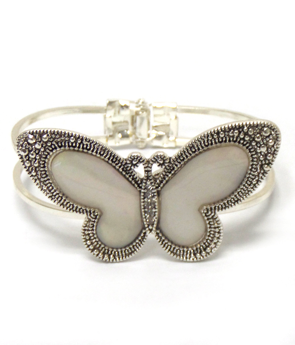 Mop stone butterfly hinge bracelet