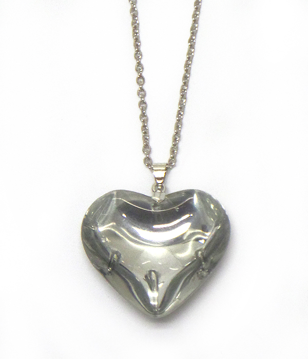 Glass shape heart pendant necklace  -valentine