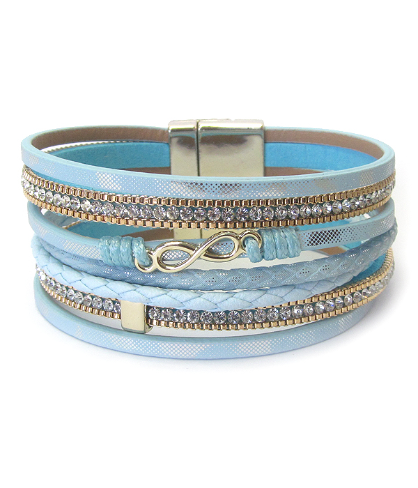 MULTI LEATHER LAYER MAGNETIC BRACELET - INFINITY