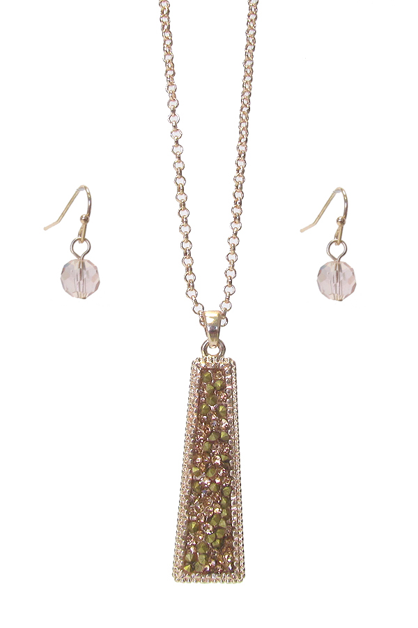 CRYSTAL BAR PENDANT NECKLACE SET