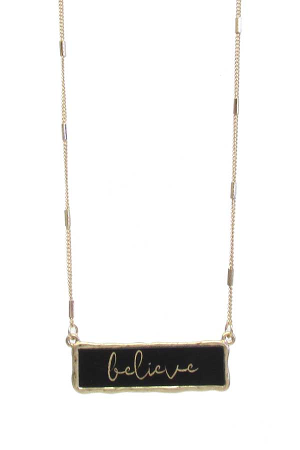 RELIGIOUS INSPIRATION PENDANT NECKLACE - BELIEVE