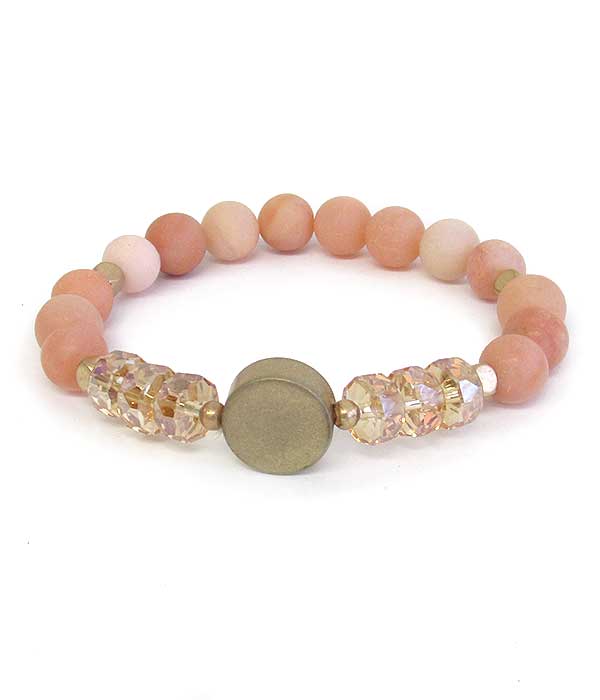 Multi semi precious stone stretch bracelet