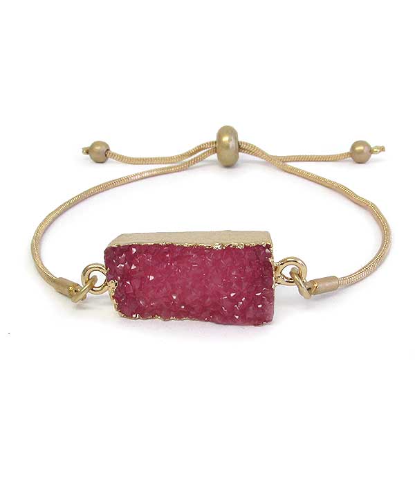 DRUZY STONE PULL TIE BRACELET