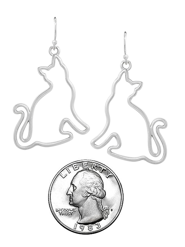 Pet lovers theme metal wire art earring - cat