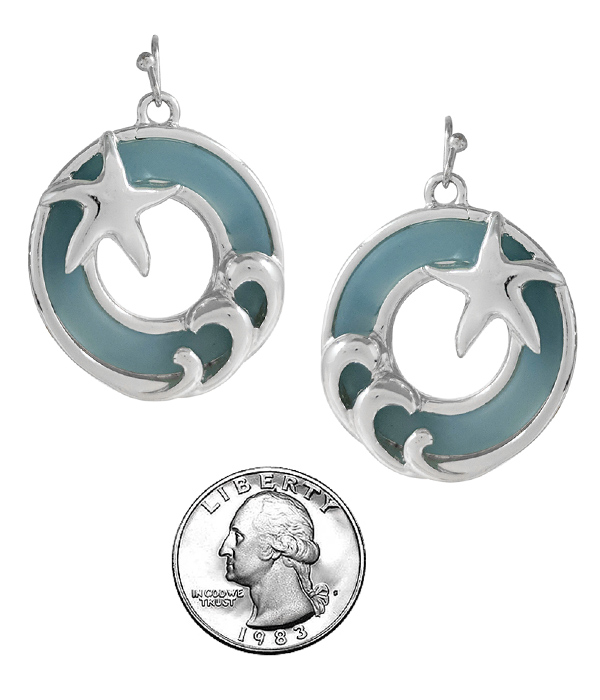 SEALIFE THEME DISC EARRING - STARFISH