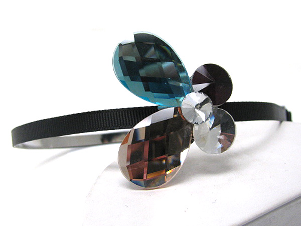 Facet glass deco butterfly accent headband