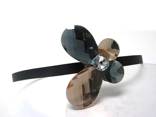 Facet glass deco butterfly accent headband