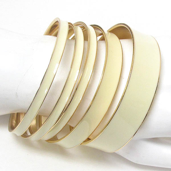 Multi epoxy metal bangle bracelet set of 5