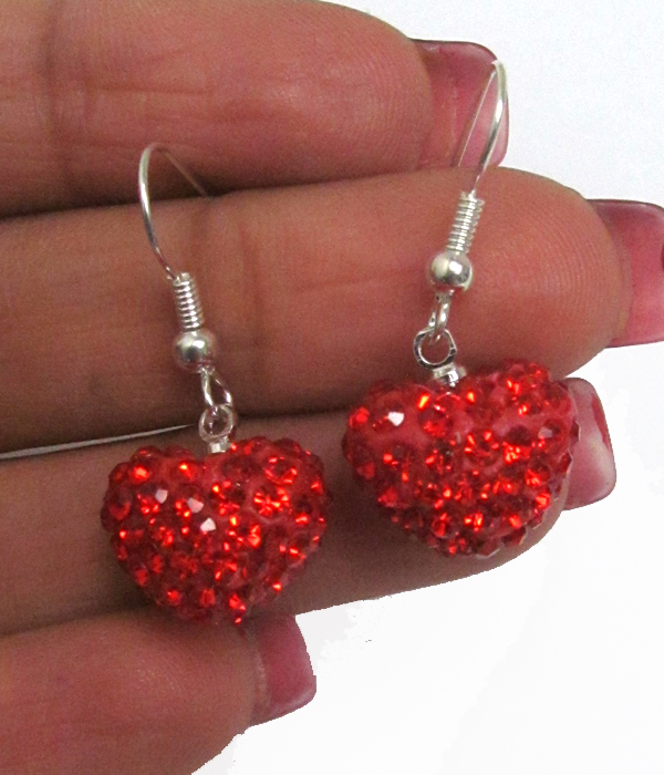 Valentine shambhala crystal heart earring