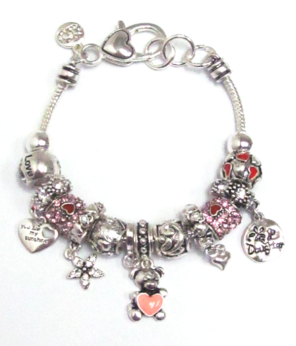 MULTI CRYSTAL RING LOVE THEME BRACELET -valentine