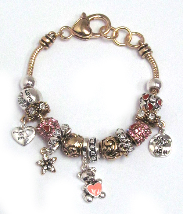 Euro style  multi crystal ring love theme bracelet -valentine