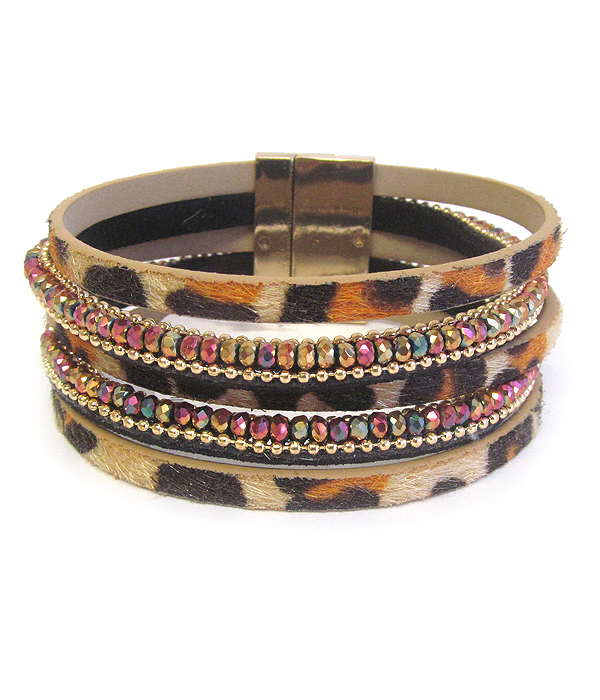 Animal print magnetic bracelet