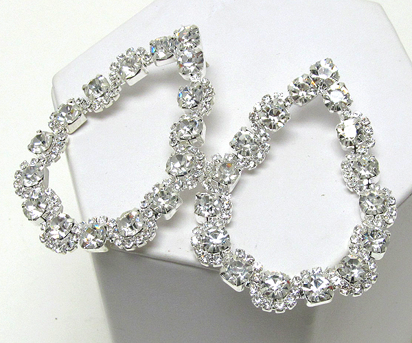 Multi size crystal tear drop earring