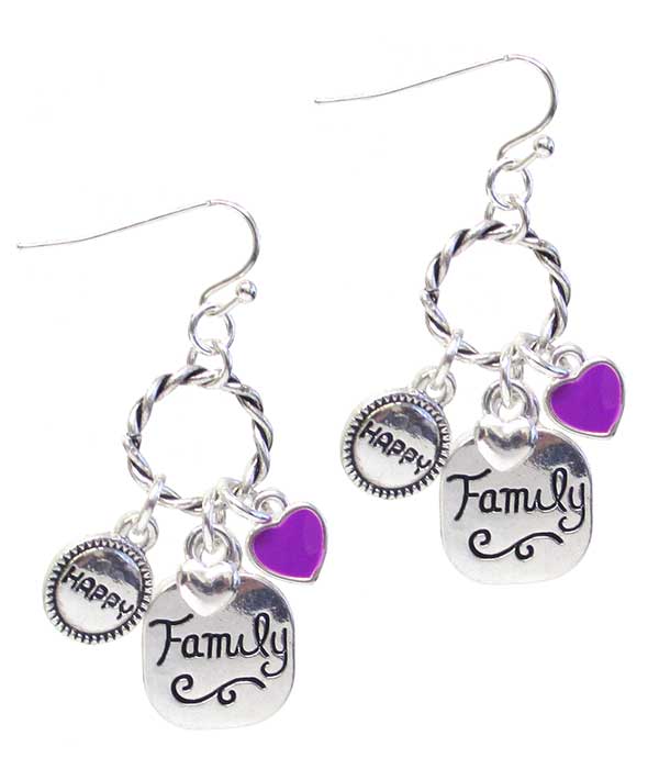 INSPIRATION MULTI CHARM EARRING - HAPPY FAMILY