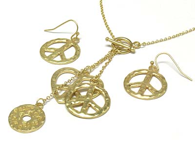 Simple style multi peace drop toggle necklace and earring set 