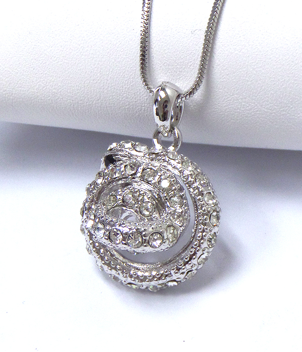 Made in korea whitegold plating crystal snake necklace