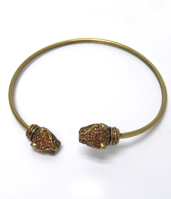 CRYSTAL TIGER HEAD EDGE METAL CHOKER