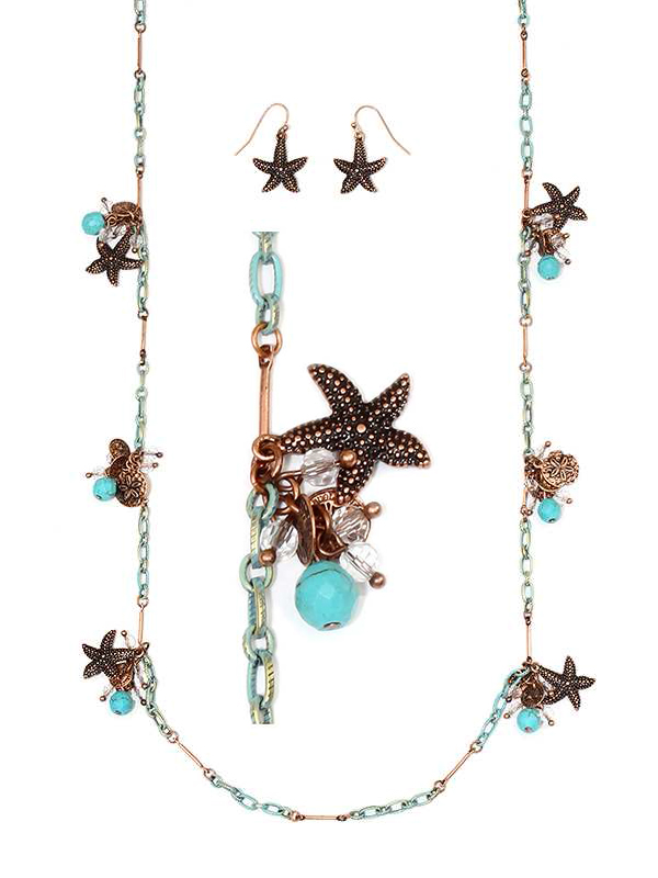 STARFISH LONG STATION NECKLACE SET