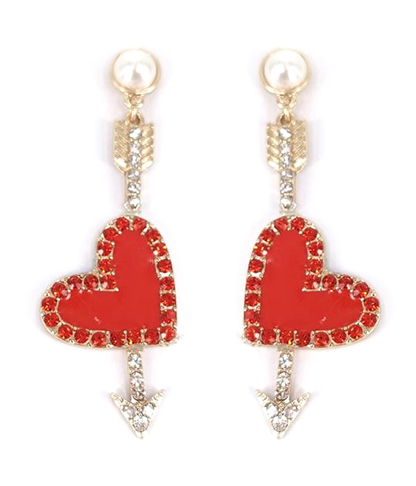 Valentine day theme cupid heart earring