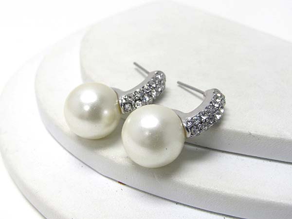 Crystal and pearl drop earring