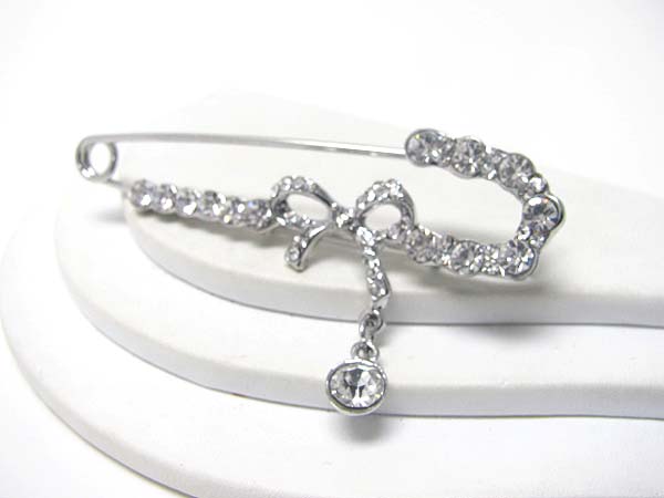 Crystal ribbon accent pin