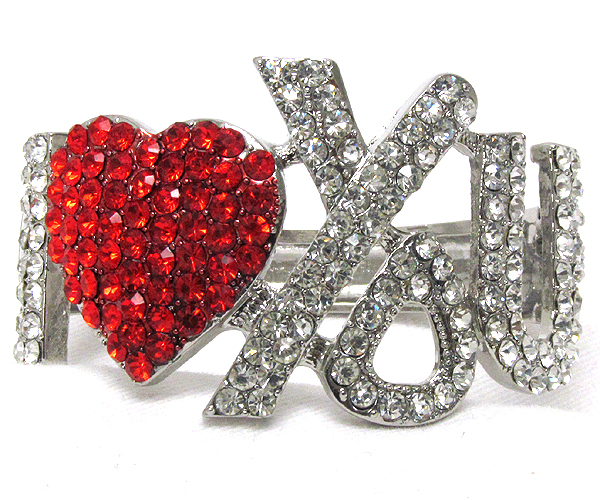 Crystal i love you theme hinge bangel -valentine