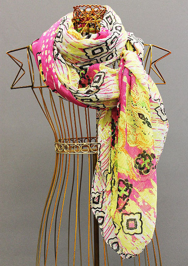Multi color abstractive pattern scarf