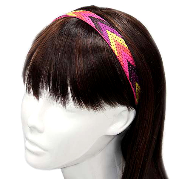 Chevron pattern stretch headband