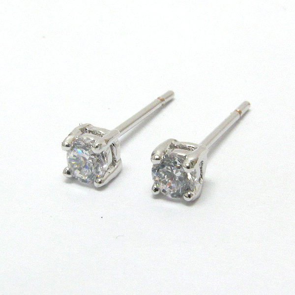 4 mm aa quality cubic zirconia stud earring