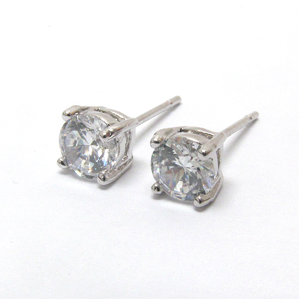 6 mm aa quality cubic zirconia stud earring