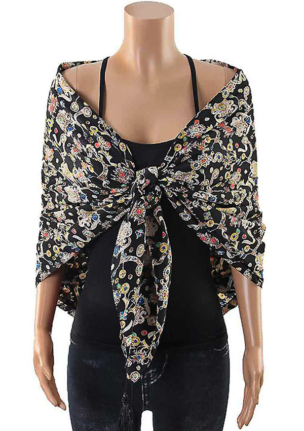 Designer pattern print shawl