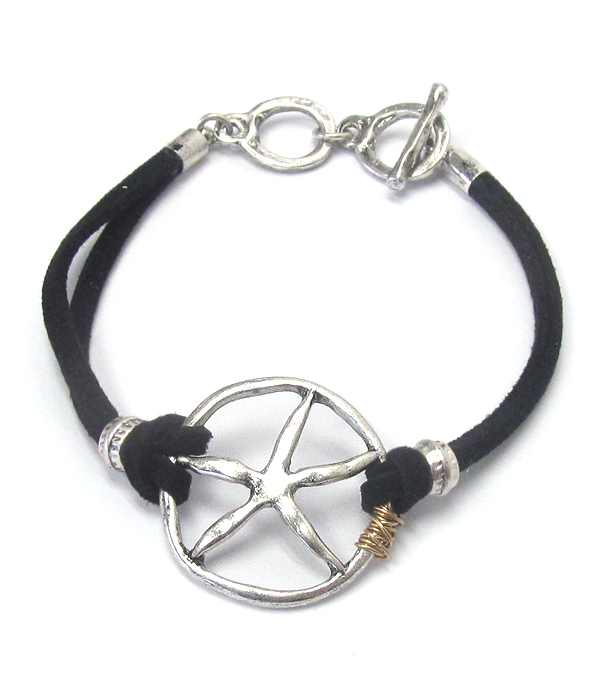 Starfish suede toggle bracelet