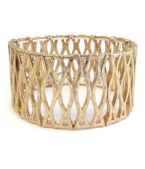 WIDE METAL STRETCH BRACELET