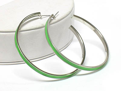 Colored metal hoop earring - hoops