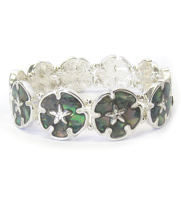 ABALONE SAND DOLLAR STRETCH BRACELET