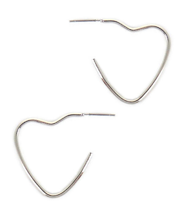 SIMPLE WIRE HEART EARRING -valentine