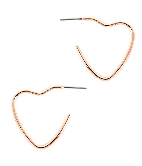 SIMPLE WIRE HEART EARRING -valentine