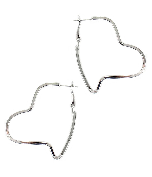 SIMPLE WIRE HEART EARRING -valentine