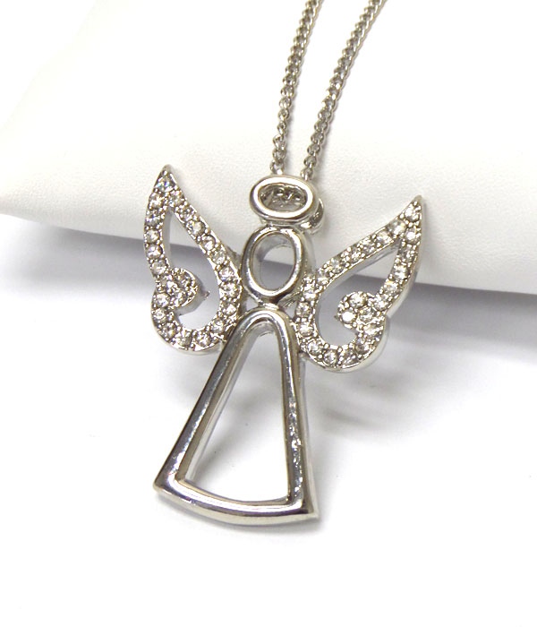 Crystal fashion angel necklace