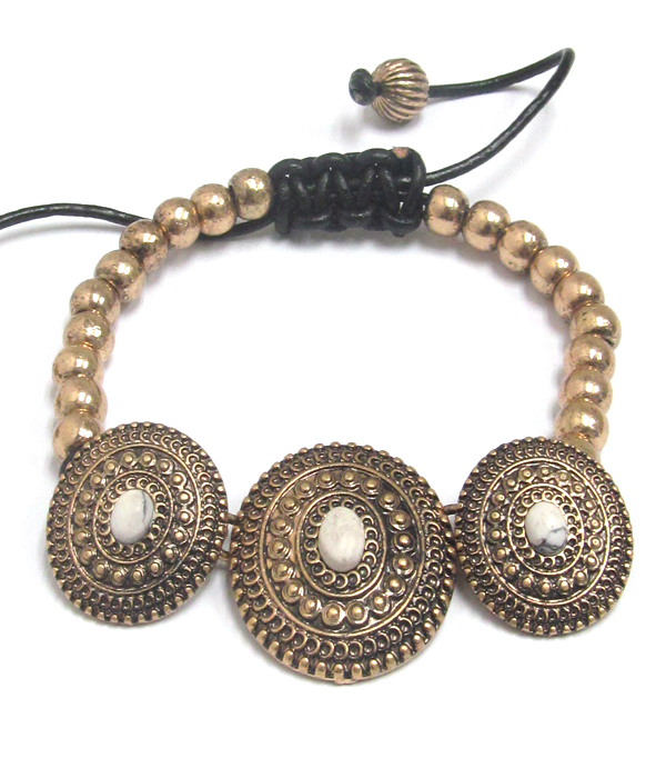 Bohemian style pull tie bracelet